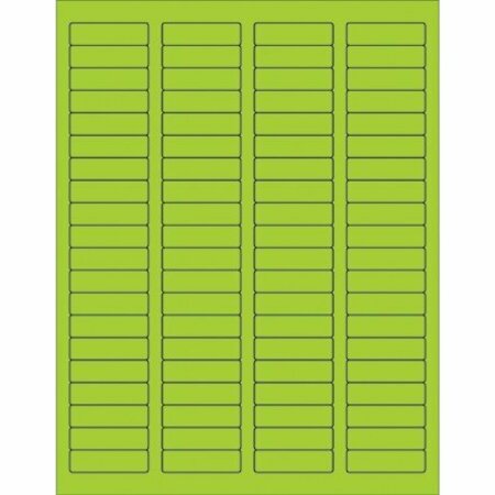 BSC PREFERRED 1 3/4 x-1/2'' Fluorescent Green Rectangle Laser Labels, 8000PK S-17045G